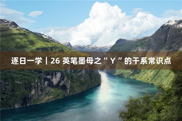 逐日一学｜26 英笔墨母之“ Y ”的干系常识点