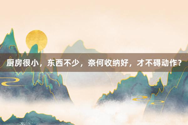 厨房很小，东西不少，奈何收纳好，才不碍动作？